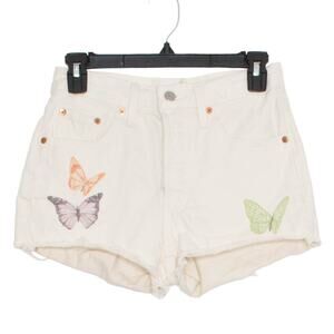 Levis Denim Shorts 501 Butterfly Y2K Cottage Button Fly 90s Grunge Fairy Boho 24